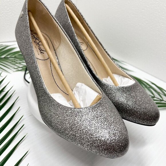 LifeStride Women's Parigi Silver Round Toe Slip On Pump Heels Size 7.5W NWB - Picture 4 of 12